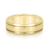 Bold Men's 5mm-8mm Carved Gold Band Light