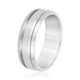 Slim Men's 5mm-8mm Carved Gold Band Bold