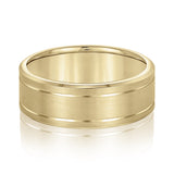 Bold Men's 5mm-8mm Carved Gold Band Tailored