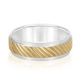 Bold Men's 5mm-8mm Carved Gold Band Hand Finished