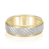 Bold Men's 5mm-8mm Carved Gold Band Hand Finished