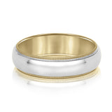 Bold Men's 5mm-8mm Milgrain Edge Gold Band Graceful