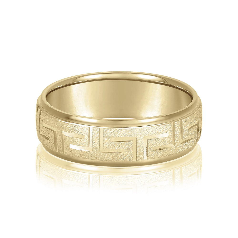 Slim Men's 5mm-8mm Classic Gold Band Smooth