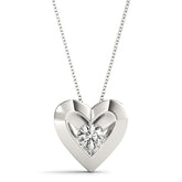 Natural Diamond Heart Shape Pendant for Women