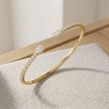 Clover Diamant-Kettenarmband mit Lünetten- und Pavé-Fassung aus Naturdiamanten in Platin