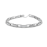 18K White Gold Natural Diamond Pave Paperclip Bracelet