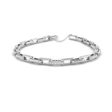 18K White Gold Natural Diamond Pave Paperclip Bracelet