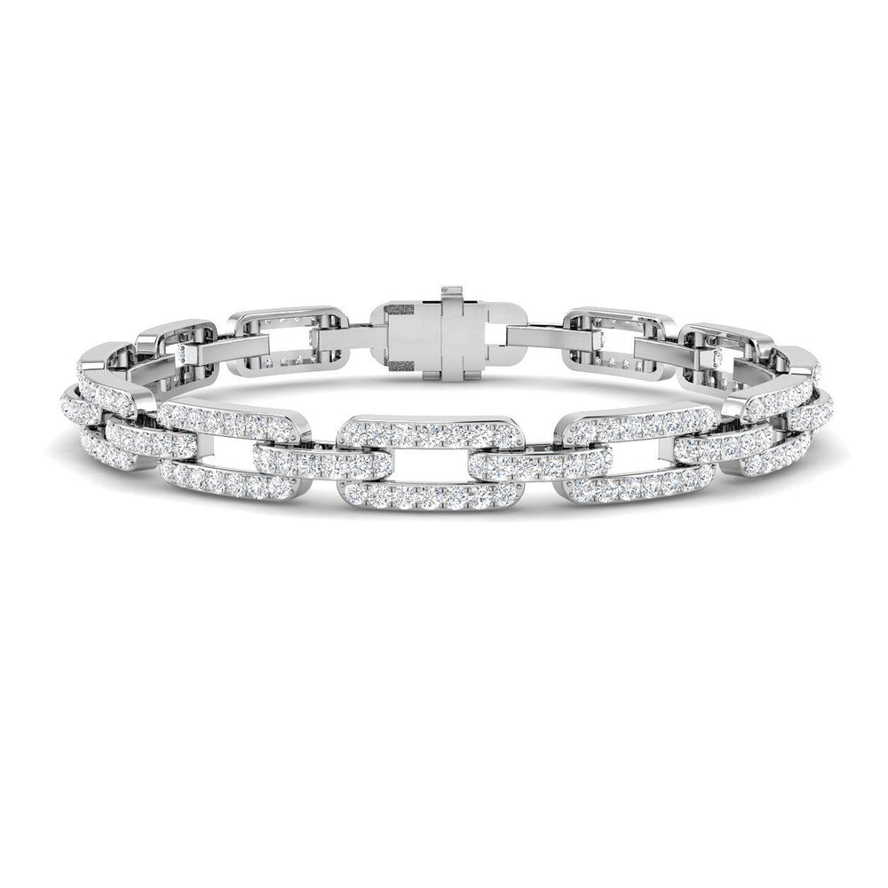 Natural Diamond Paperclip Style Bracelet for Women