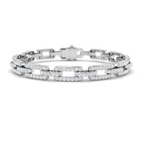 Natural Diamond Paperclip Style Bracelet for Women
