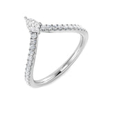 Pear-shaped diamond wishbone ring