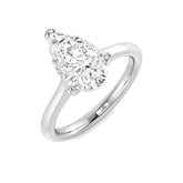 Pear Cut Natural & Lab Grown Diamond Solitaire Ring – Elegant Prong Setting in White Gold