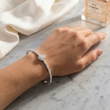 Clover Diamant-Kettenarmband mit Lünetten- und Pavé-Fassung aus Naturdiamanten in Platin