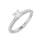 Princess Cut Natural Lab and Grown diamond Ring Crafted in Gold and Platinum
