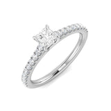 Princess Cut Natural Lab and Grown diamond Ring Crafted in Gold and Platinum