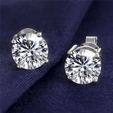 Close Up Round Natural Diamond Earrings