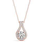 Natural Round 4 Prong Solitaire Pendant – Classic Elegance