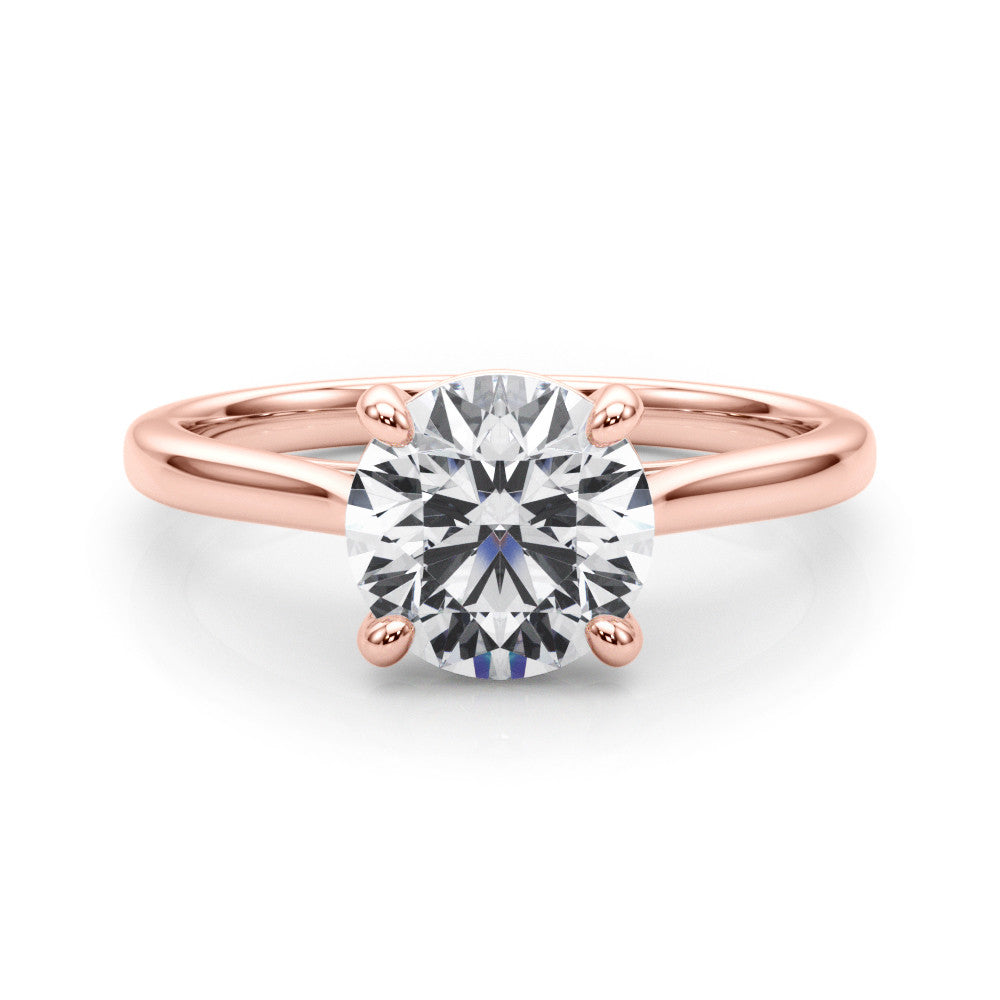 Lab-Grown Round Diamond Solitaire Engagement Ring, D Color VVS Clarity