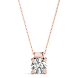 Pendentif solitaire en diamant rond de laboratoire D-VVS pour femme.