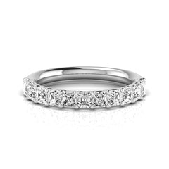 Refined Full Asscher Diamond Gold Half Eternity Ring in Gold & Platinum