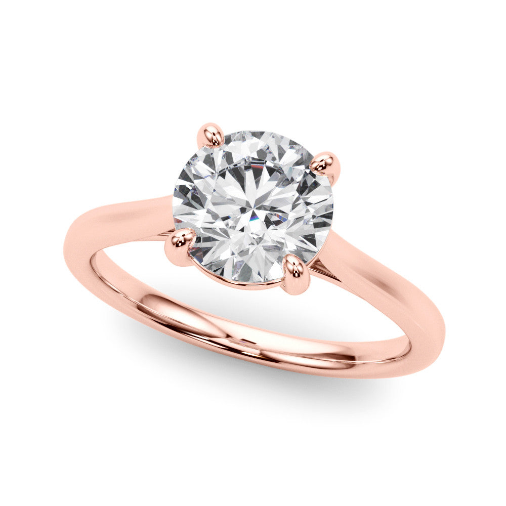 Lab-Grown Round Diamond Solitaire Engagement Ring, D Color VVS Clarity