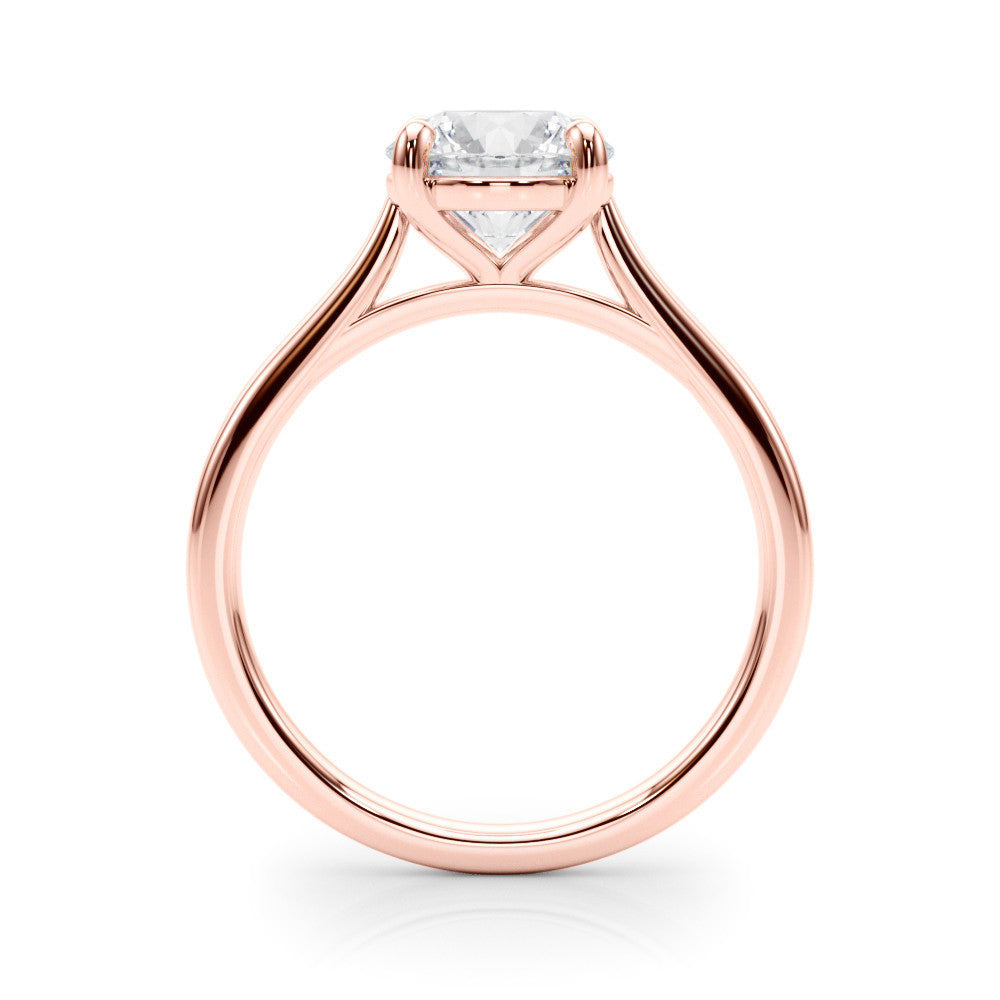 Lab-Grown Round Diamond Solitaire Engagement Ring, D Color VVS Clarity
