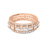 0.85 Carat F/SI Half Eternity Ring in 18K Gold or Platinum