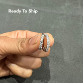 Round Cut Lab Grown Diamond Micro Pave Set Huggie Hoop Earring in 9K White Gold