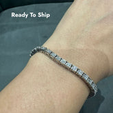 Lab Grown Diamond Illusion Set Tennis Bracelet in 925 Sterling Silver