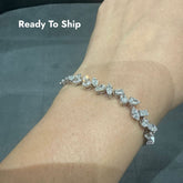 Luxury 3.50Ct Multi Shape Prong Set Natural Diamond Bracelet in 18K White Gold