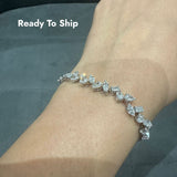 Luxury 3.50Ct Multi Shape Prong Set Natural Diamond Bracelet in 18K White Gold