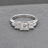 WGI 1.80Ct Natural Princess Diamond Engagement Ring in 14k White Gold- Ready to Ship