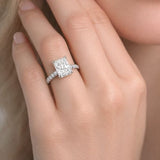 Rose Gold Radiant Cut Diamond Engagement Ring with Side Stones