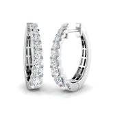 Round Diamond Hoop Earring For Women Crafted in Gold and Platinum