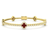 3.09ct Natural Diamond Bracelet in 18K Yellow Gold