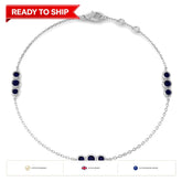 0.50Carat Round Blue Sapphire & Diamond Designer Bracelet 9k White Gold