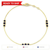 0.50Carat Round Blue Sapphire & Diamond Designer Bracelet 9k Yellow Gold