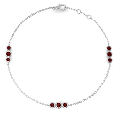 0.50Carat Round Ruby & Diamond Designer Bracelet 9k White Gold Ready To Ship