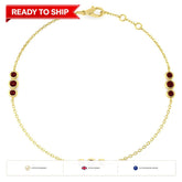 0.50Carat Round Ruby & Diamond Designer Bracelet 9k Yellow Gold