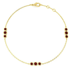 0.50Carat Round Ruby & Diamond Designer Bracelet 9k Yellow Gold Ready To Ship