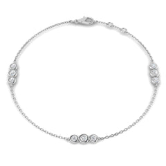 0.40 Ct D-E/VS Lab Grown Diamond Everyday Bracelet 9k White Gold Ready To Ship