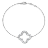 9ct White Gold 0.34ct Lab Grown Diamond Clover Bracelet