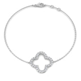 9ct White Gold 0.34ct Lab Grown Diamond Clover Bracelet