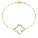9ct Yellow Gold 0.34ct Lab Grown Diamond Clover Bracelet