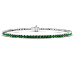 1.70Carat Round Emerald & Diamond Designer Bracelet 9k White Gold Ready To Ship