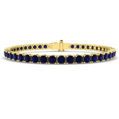 10.70Carat Round Blue Sapphire & Diamond Designer Bracelet 9k Yellow Gold Ready To Ship