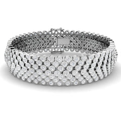 10.2 Carat D-E/VS Lab Grown Round Diamond Vintage Bracelet 9k White Gold Ready To Ship