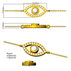 0.60Ct Round Ruby & Diamond Designer Bracelet 9k Yellow Gold Ready To Ship
