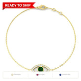 0.50Ct Round Emerald & Diamond Designer Bracelet 9k Yellow Gold