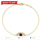 0.60Ct Round Ruby & Diamond Designer Bracelet 9k Yellow Gold