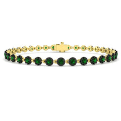 1.90Carat Round Emerald & Diamond Designer Bracelet 9k Yellow Gold Ready To Ship